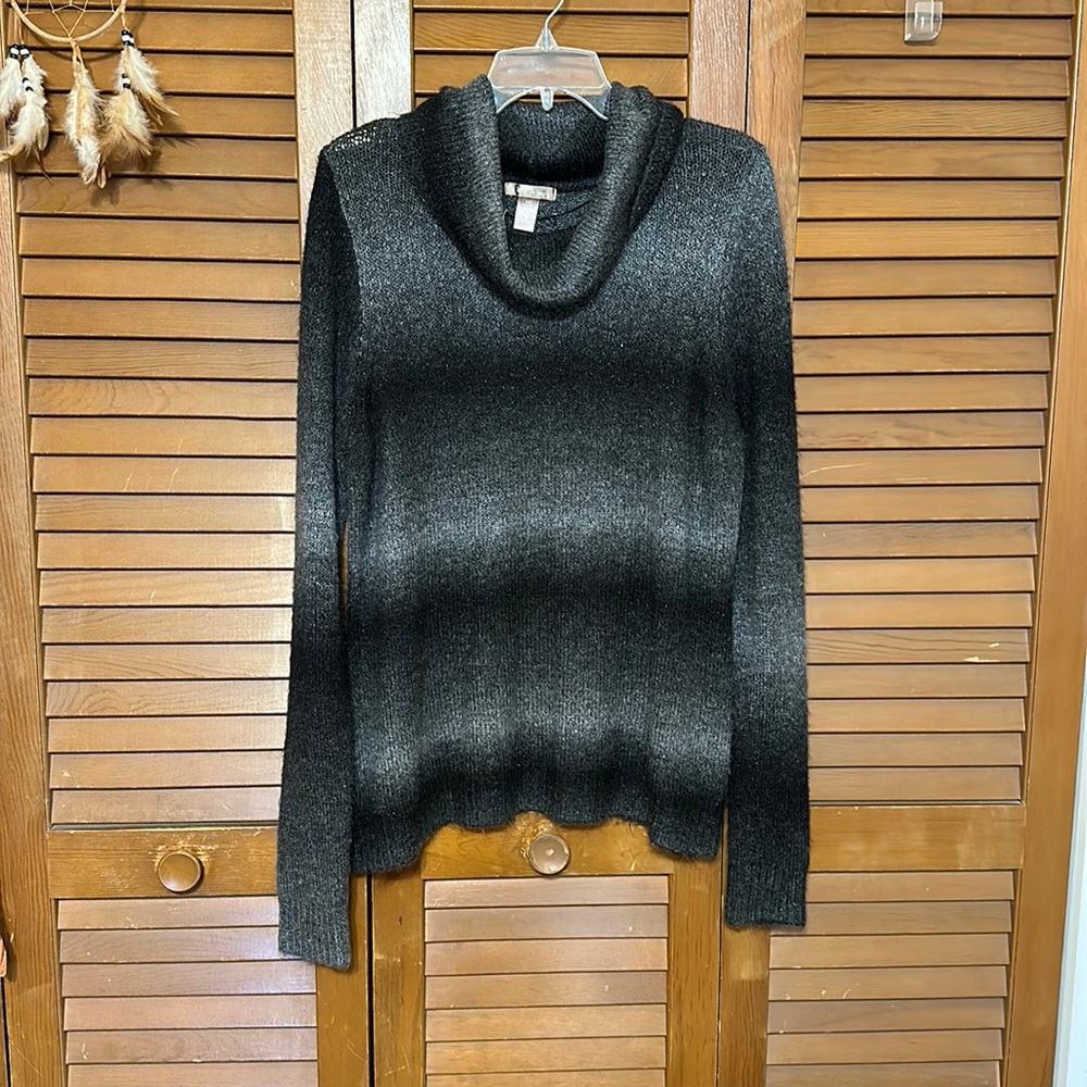 White Stag turtle neck sweater. Dark grey with sparkles.